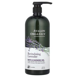 Avalon Organics, Bath & Shower Gel, Revitalizing Lavender, 32 fl oz (946 ml)
