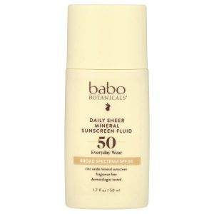 Babo Botanicals, Daily Sheer Mineral Sunscreen Fluid, SPF 50, Fragrance Free, 1.7 fl oz (50 ml)