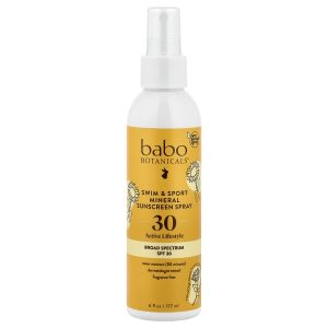 Babo Botanicals, Swim & Sport, Mineral Sunscreen Spray, SPF 30, 6 fl oz (177 ml)