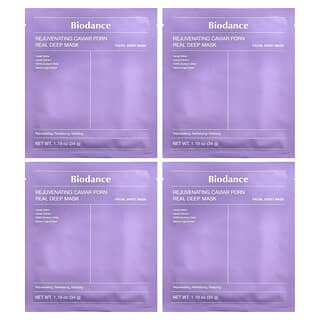 Biodance, Rejuvenating Caviar PDRN Real Deep Beauty Mask, 4 Sheets, 1.19 oz (34 g) Each