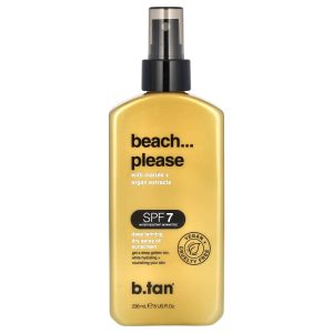 b.tan, Beach...Please, Dry Spray Oil Sunscreen, SPF 7, Deep Tanning, 8 fl oz (236 ml)