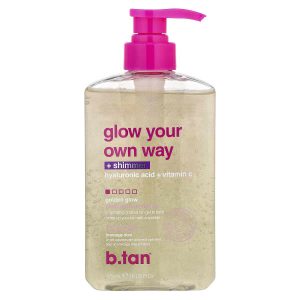 b.tan, Glow Your Own Way + Shimmer, Clear Gradual Tan Gel, Golden Glow , 16 fl oz (473 ml)