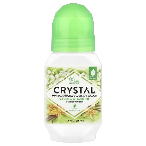 CRYSTAL, Mineral-Enriched Deodorant Roll-On, Vanilla & Jasmine, 2.25 fl oz (66 ml)