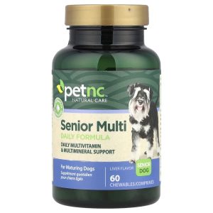 petnc NATURAL CARE, Senior Multi Daily Formula, Senior Dog, Liver, 60 Chewables