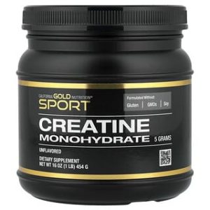 California Gold Nutrition, Sport, Pure Creatine Monohydrate, Unflavored, 1 lb (454 g)