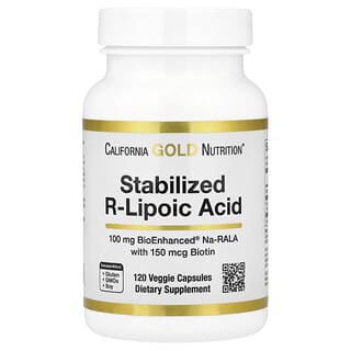California Gold Nutrition, Stabilized R-Lipoic Acid with Bio-Enhanced® Na-RALA and Biotin, 120 Veggie Capsules