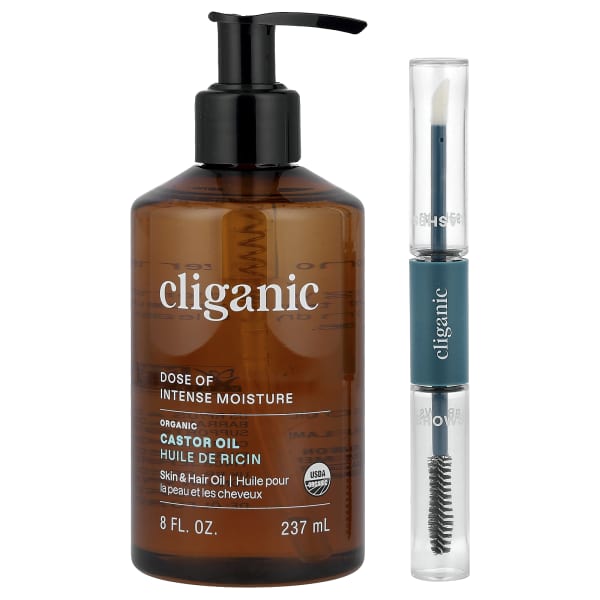Cliganic, Dose of Intense Moisture™, Organic Castor Oil Lash & Brow Set, 8 fl oz (237 ml)