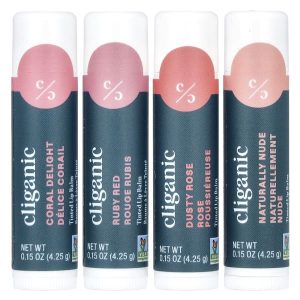 Cliganic, Tinted Lip Balm Set, Hint of Tint, 4 Pack, 0.15 oz (4.25 g) Each