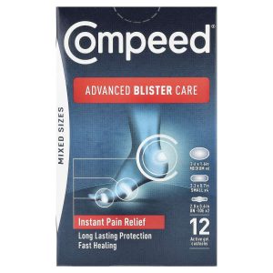 Compeed, Advanced Blister Care, Mixed Sizes, 12 Active Gel Cushions