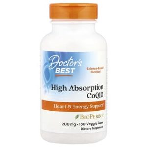 Doctor's Best, High Absorption CoQ10, 200 mg, 180 Veggie Caps