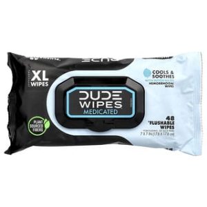 Dude Products, Medicated Flushable Wipes, XL, 48 Wipes