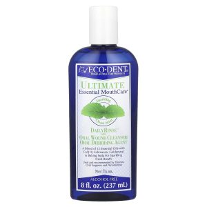 Eco-Dent, Ultimate Essential MouthCare®, DailyRinse™ & Oral Wound Cleanser/Debriding Agent, Alcohol Free, Sparkling Clean Mint, 8 fl oz (237 ml)