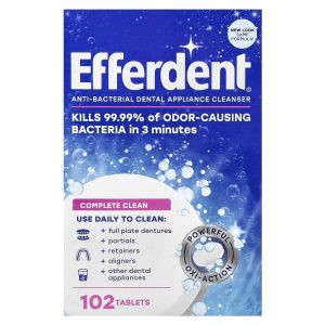 Efferdent, Anti-Bacterial Dental Appliance Cleanser, Complete Clean, 102 Tablets