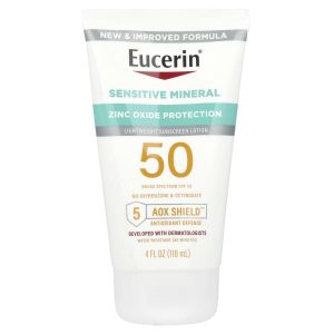 Eucerin, Sensitive Mineral, Lightweight Sunscreen Lotion, SPF 50, 4 fl oz (118 ml)