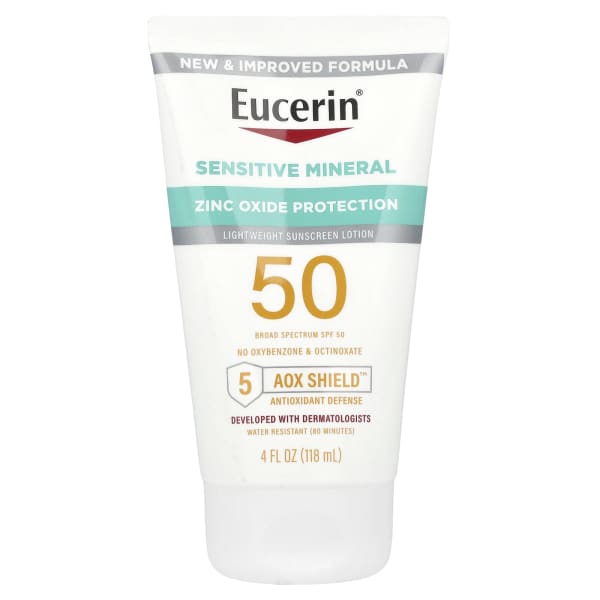 Eucerin, Sensitive Mineral, Lightweight Sunscreen Lotion, SPF 50, 4 fl oz (118 ml)