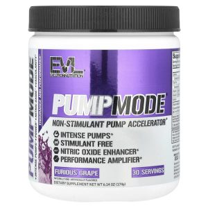 EVLution Nutrition, PumpMode®, Non-Stimulant Pump Accelerator, Furious Grape, 6.14 oz (174 g)