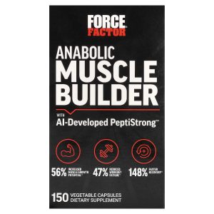 Force Factor, Anabolic Muscle Builder With AI-Developed PeptiStrong™, 150 Vegetable Capsules