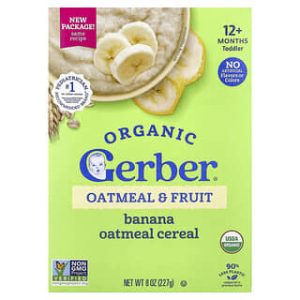 Gerber, Organic Oatmeal & Fruit Cereal, 12+ Months, Banana, 8 oz (227 g)