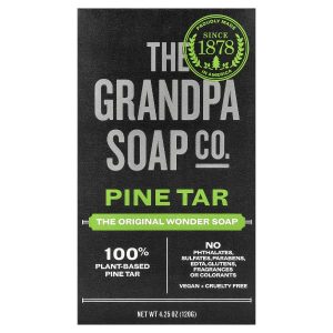 The Grandpa Soap Co., Face & Body Bar Soap, Pine Tar, 4.25 oz (120 g)