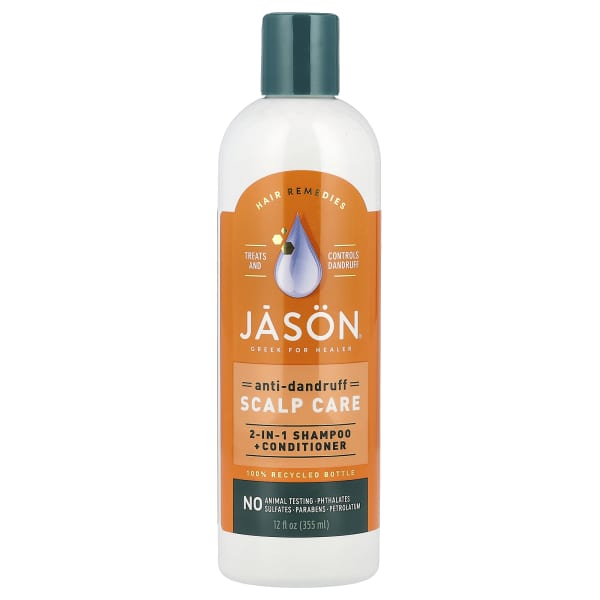 Jason Natural, Anti-Dandruff Scalp Care, 2 In 1 Shampoo + Conditioner, 12 fl oz (355 ml)