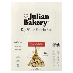 Julian Bakery, Egg White Protein Bar, Peanut Butter, 12 Bars, 2.1 oz (60 g) Each