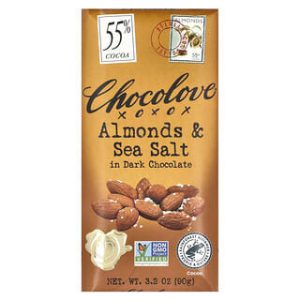 Chocolove, Almonds & Sea Salt in Dark Chocolate, 55% Cocoa, 3.2 oz (90 g)