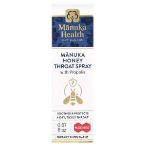 Manuka Health, Manuka Honey Throat Spray with Propolis, MGO 400+, 0.67 fl oz