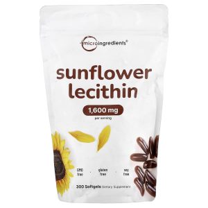 Micro Ingredients, Sunflower Lecithin, 300 Softgels (800 mg per Softgel)