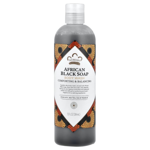 Nubian Heritage, African Black Soap, Body Wash, 13 fl oz (384 ml)