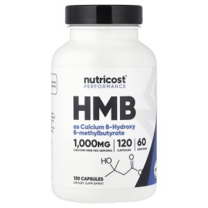 Nutricost, Performance, HMB, 120 Capsules (500 mg per Capsule)