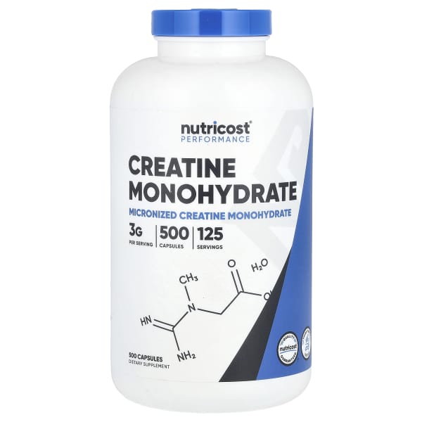 Nutricost, Performance, Creatine Monohydrate, 500 Capsules (0.75 g per Capsule)