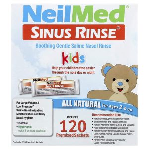NeilMed, Kids, Sinus Rinse®, Ages 2 & Up, 120 Premixed Sachets, 0.037 oz (1.04 g) Each