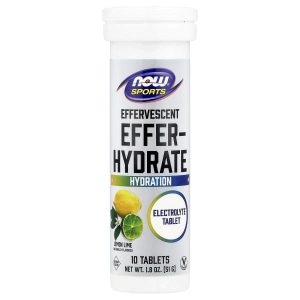 NOW Foods, Sports, Effer-Hydrate, Lemon Lime, 10 Tablets, 1.8 oz (51 g)