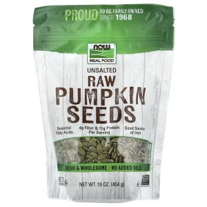 NOW Foods, Real Food, Raw Pumpkin Seeds, Unsalted, 16 oz (454 g)