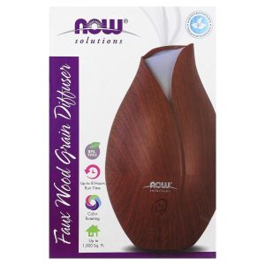 NOW Foods, Solutions, Ultrasonic Faux Wood Grain Diffuser, 1 Piece