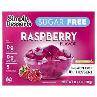 Simply Desserts, Gelatin Free Jel Dessert, Sugar Free, Raspberry, 0.7 oz (20 g)