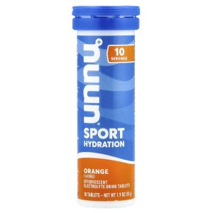 Nuun, Sport Hydration, Effervescent Electrolyte Drink Tablets, Orange, 10 Tablets