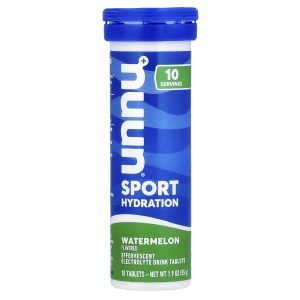 Nuun, Sport Hydration, Effervescent Electrolyte Drink, Watermelon, 10 Tablets