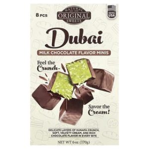 Original Natural Sweets, Dubai Milk Chocolate Minis, 8 Pieces, 6 oz (170 g)