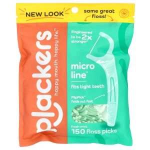 Plackers, Micro Line, Floss Picks, Fresh Mint, 150 Count