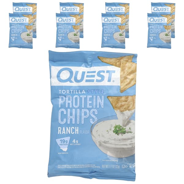 Quest Nutrition, Tortilla Style Protein Chips, Ranch, 8 Bags, 1.1 oz (32 g) Each