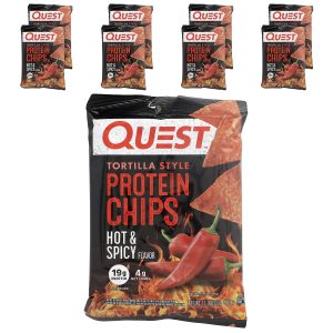 Quest Nutrition, Tortilla Style Protein Chips, Hot & Spicy, 8 Bags, 1.1 oz (32 g) Each