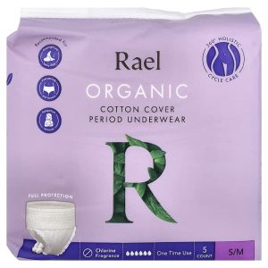 Rael, Organic Cotton Cover Period Underwear, S/M, 5 Count