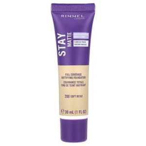 Rimmel London, Stay Matte, Full Coverage Mattifying Foundation, 200 Soft Beige, 1 fl oz (30 ml)