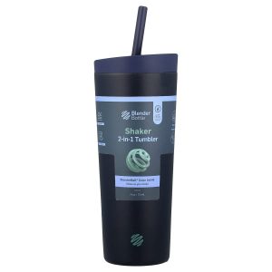 Blender Bottle, Shaker 2-in -1 Tumbler, Midnight, 24 oz (710 ml)