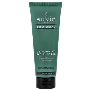 Sukin, Super Greens, Detoxifying Facial Scrub, Normal To Dry Skin Types, 4.23 fl oz (125 ml)