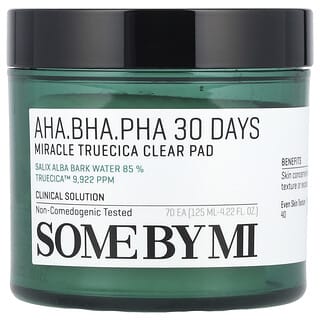 Some By Mi, AHA/BHA/PHA, 30 Days Miracle Truecica Clear Pad, 70 Pads, 4.22 fl oz (125 ml)