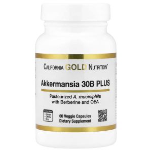 California Gold Nutrition, Akkermansia 30B PLUS with Berberine Phospholipid Matrix, and OEA, 60  Veggie Capsules
