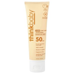 think, Think Baby®, Clear Zinc Oxide Sunscreen, Sensitive Skin, SPF 50, Fragrance Free, 3 fl oz (89 ml)