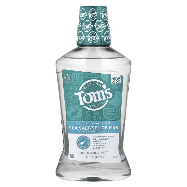 Tom's of Maine, Sea Salt Mouthwash, Fluoride Free, Refreshing Mint, 16 fl oz (473 ml)